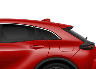 クラウンスポーツ一部改良前のシャークフィンアンテナ(エモーショナルレッドⅢ)